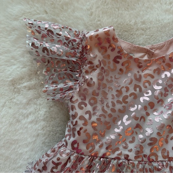 Pippa & Julie | NWOT - Metallic Tulle Leopard Print Dress - Size 2T - Picture 8 of 10